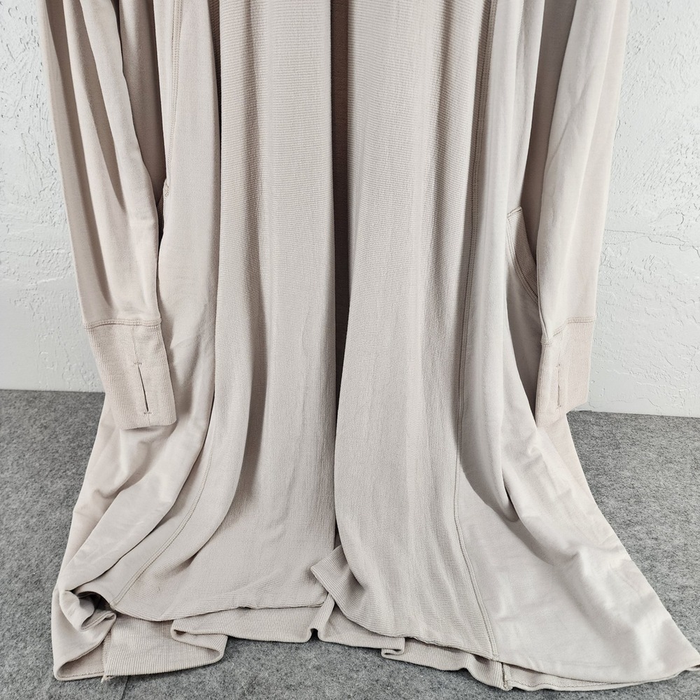 Athleta Pranayama Long Wrap Cardigan Beige Modal Yoga Athleisure Womens Medium - Picture 3 of 7